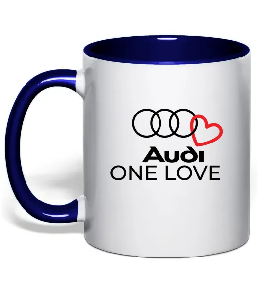 Чашка с цветной ручкой Audi One love Глубокий темно-синий фото