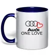 Чашка с цветной ручкой Audi One love Глубокий темно-синий фото