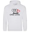 Чоловіча толстовка (худі) Audi One love Сірий меланж фото