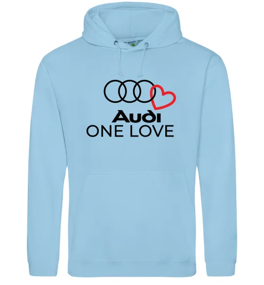 Чоловіча толстовка (худі) Audi One love Блакитний фото