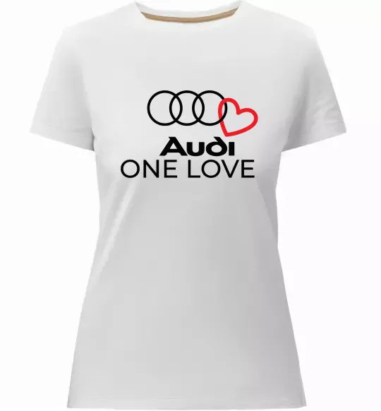 Жіноча преміум футболка Audi One love Білий фото