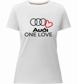 Женская премиум футболка Audi One love