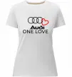 Жіноча преміум футболка Audi One love Білий фото