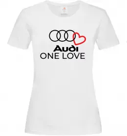 Женская футболка Audi One love Белый Женская футболка Audi One love Белый фото