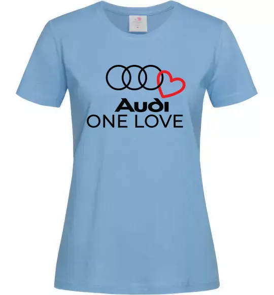 Жіноча футболка Audi One love Блакитний фото