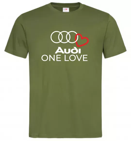 Чоловіча футболка Audi One love Оливковий фото
