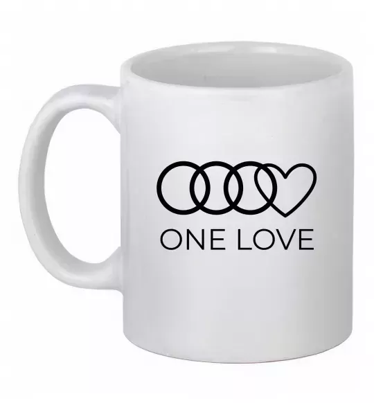 Чашка керамічна Love Audi Білий фото