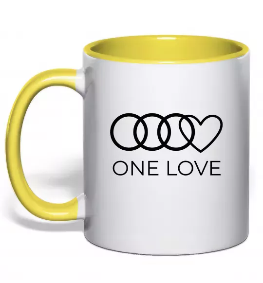 Чашка с цветной ручкой Love Audi Солнечно желтый фото