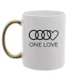 Чашка с цветной ручкой Love Audi Золото фото