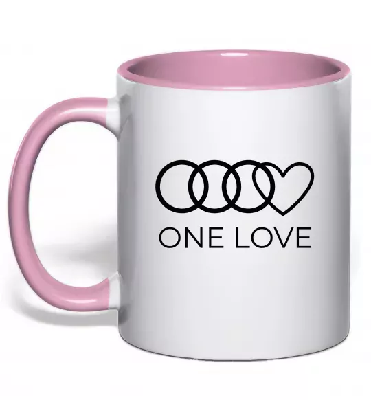 Чашка с цветной ручкой Love Audi Нежно розовый фото