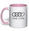 Чашка с цветной ручкой Love Audi Нежно розовый фото