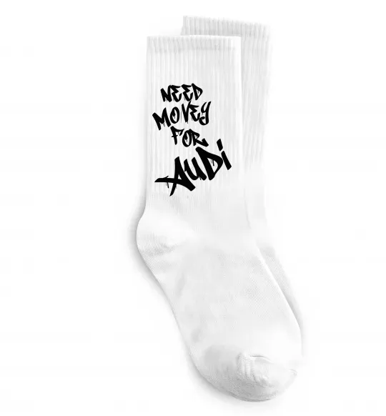 Шкарпетки Need money for Audi Білий фото