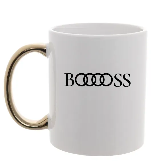 Чашка с цветной ручкой Booooss Золото фото