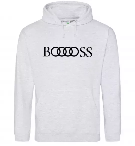 Мужская толстовка (худи) Booooss Серый меланж фото