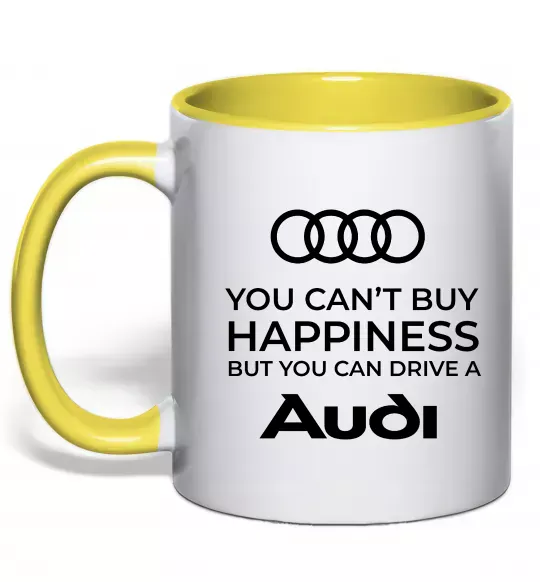 Чашка с цветной ручкой You can drive Audi Солнечно желтый фото