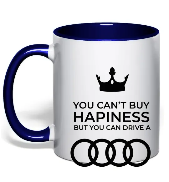 Чашка с цветной ручкой You can drive Audi Глубокий темно-синий фото