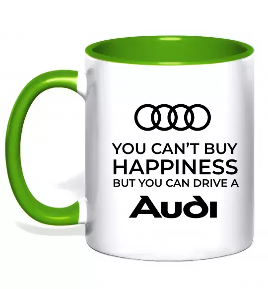 Чашка с цветной ручкой You can drive Audi Зеленый фото