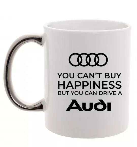 Чашка с цветной ручкой You can drive Audi Серебро фото