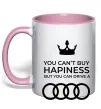 Чашка с цветной ручкой You can drive Audi Нежно розовый фото
