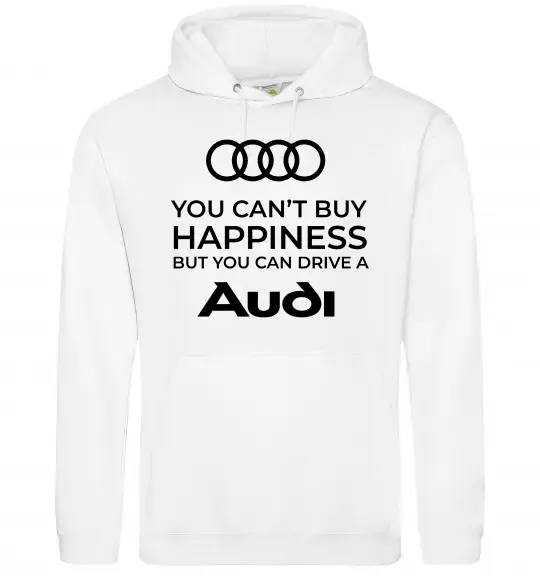 Мужская толстовка (худи) You can drive Audi Белый фото