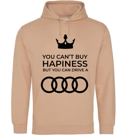 Женская толстовка (худи) You can drive Audi Песочный фото