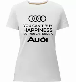 Женская премиум футболка Audi logo gray Черный фото