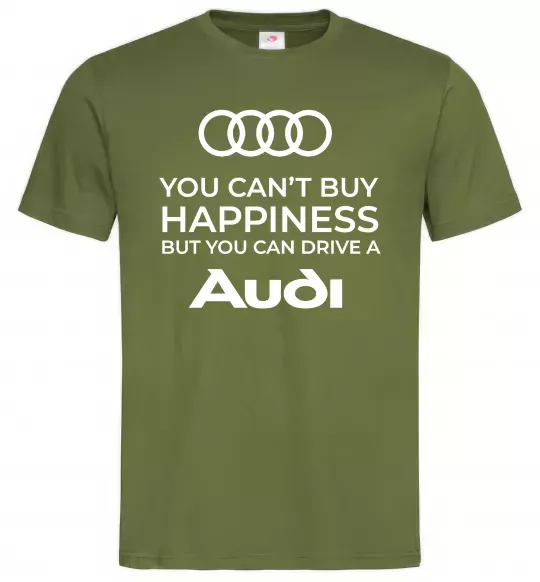 Чоловіча футболка You can drive Audi Оливковий фото