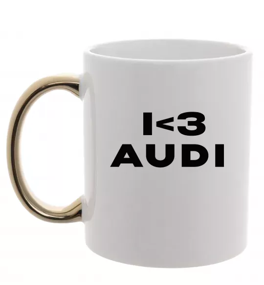 Чашка с цветной ручкой I <3 Audi Золото фото