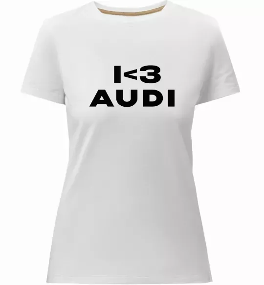 Жіноча преміум футболка I <3 Audi Білий фото