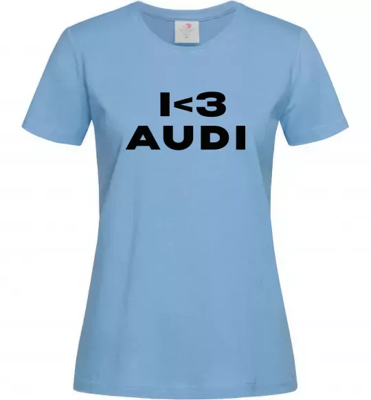 Жіноча футболка I <3 Audi Блакитний фото