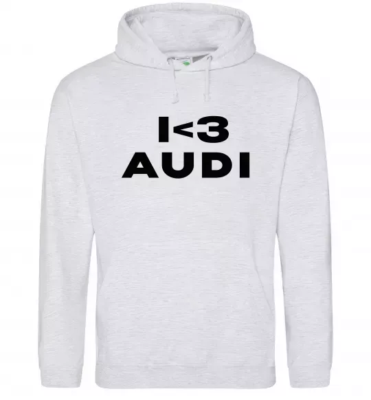 Женская толстовка (худи) I <3 Audi Серый меланж фото