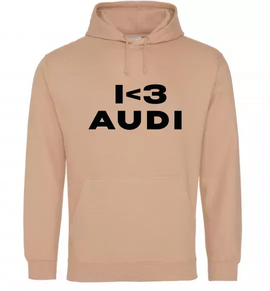 Женская толстовка (худи) I <3 Audi Песочный фото