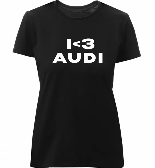 Жіноча преміум футболка I <3 Audi Чорний фото