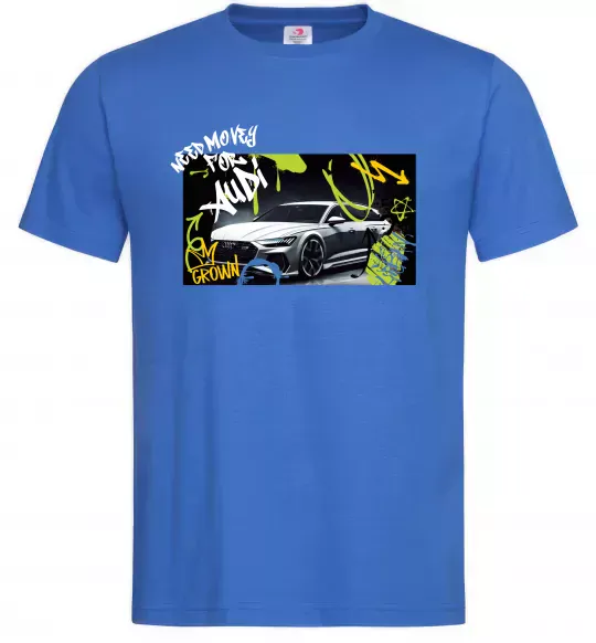 Чоловіча футболка Money for Audi Яскраво-синій фото