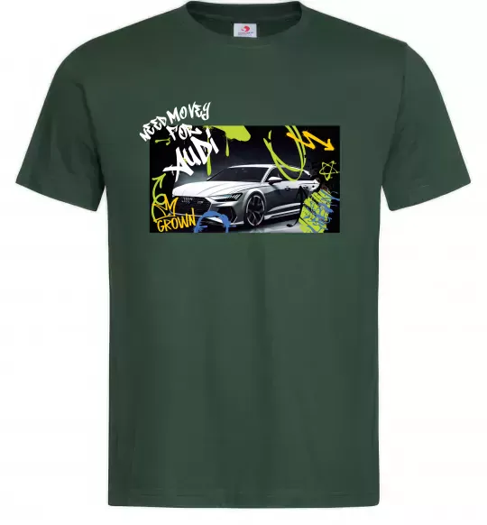 Чоловіча футболка Money for Audi Темно-зелений фото