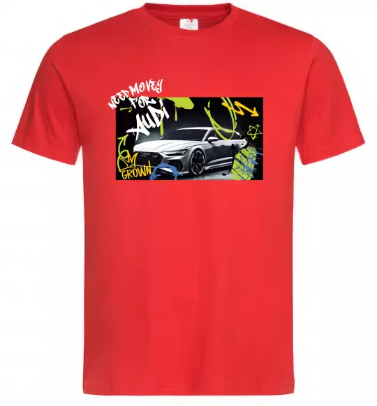 Чоловіча футболка Money for Audi Червоний фото