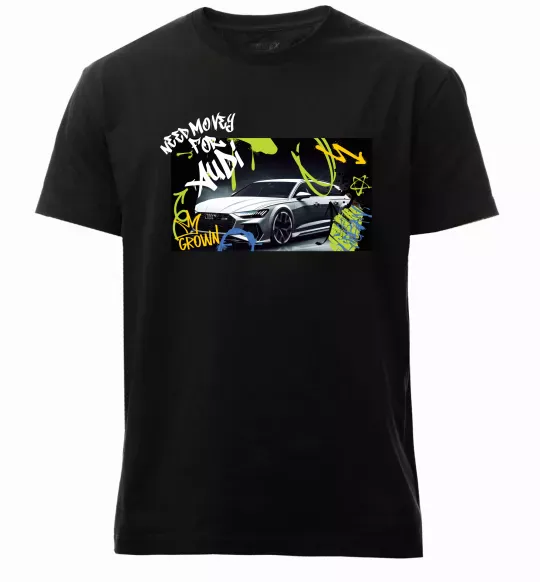 Мужская премиум футболка Money for Audi Черный фото