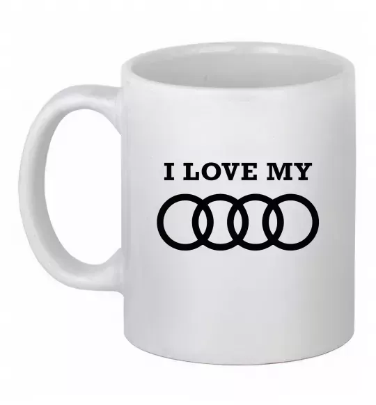 Чашка керамічна I love my Audi Білий фото