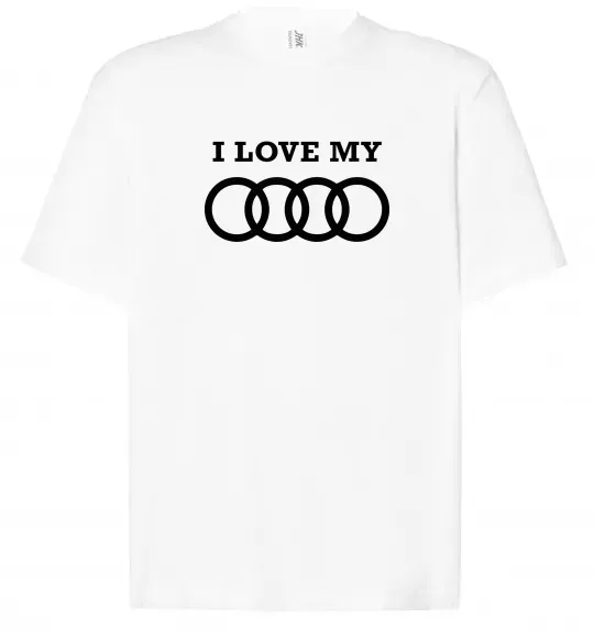 Футболка Оверсайз I love my Audi Білий фото