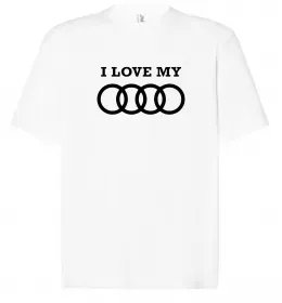 Футболка Оверсайз I love audi Logo Білий фото