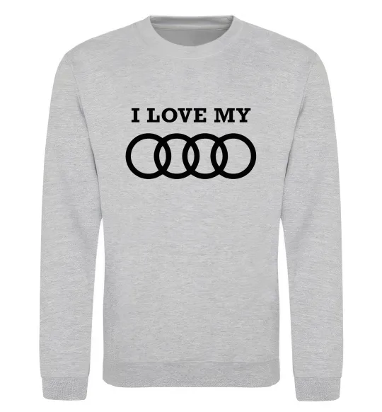 Свитшот I love my Audi Серый меланж фото