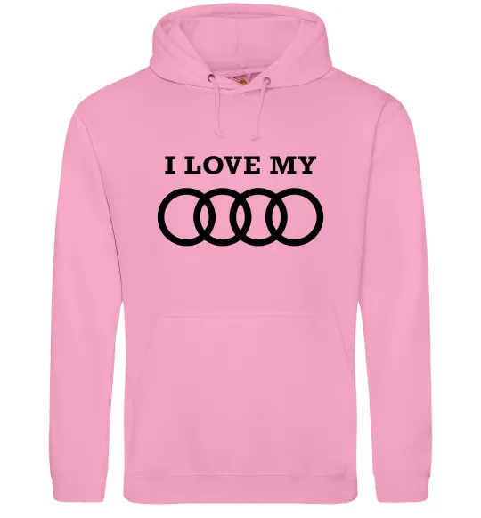 Мужская толстовка (худи) I love my Audi Розовый фото