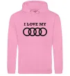 Мужская толстовка (худи) I love my Audi Розовый фото