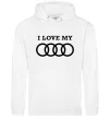 Мужская толстовка (худи) I love my Audi Белый фото