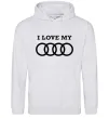 Мужская толстовка (худи) I love my Audi Серый меланж фото