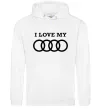 Жіноча толстовка (худі) I love my Audi Білий фото