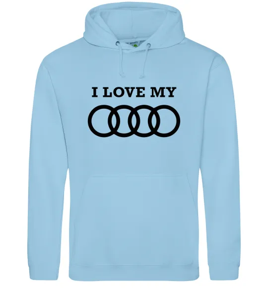 Жіноча толстовка (худі) I love my Audi Блакитний фото