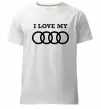 Чоловіча преміум футболка I love my Audi Білий фото