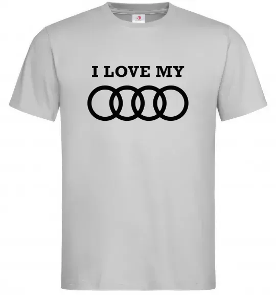 Мужская футболка I love my Audi Серый фото