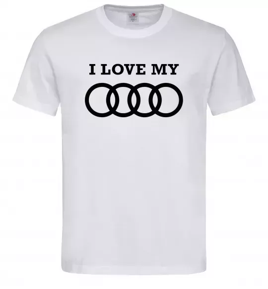 Мужская футболка I love my Audi Белый фото